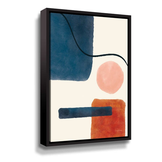 Abstract Midcentury Modern Canvas Art in Pink, Blue, and Orange for Stylish Decor