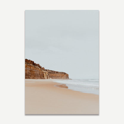 Serene Coastal Landscape with Soft Waves and Tranquil Cliffs – Oil Painting Decor