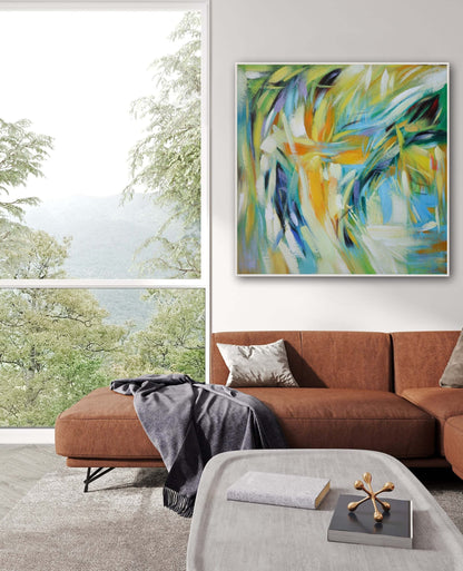 Vibrant Abstract Oil Painting for Modern Decor and Artistic Interiors