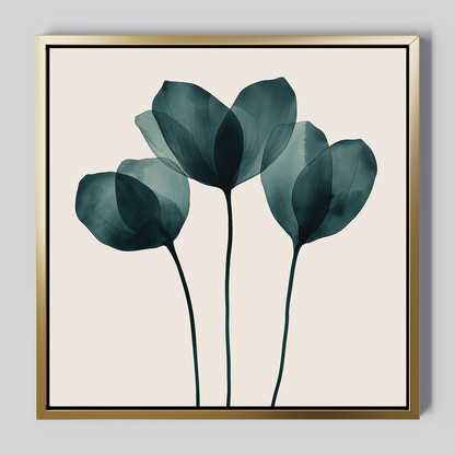 Elegant Leafy Green Floral Oil Painting for Modern Home Decor