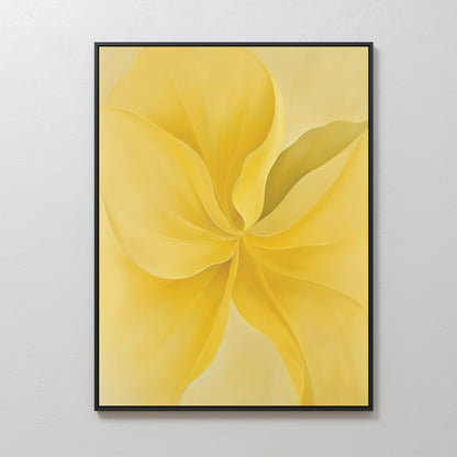 Radiant Yellow Floral Abstract Oil Painting for Brightening Spaces