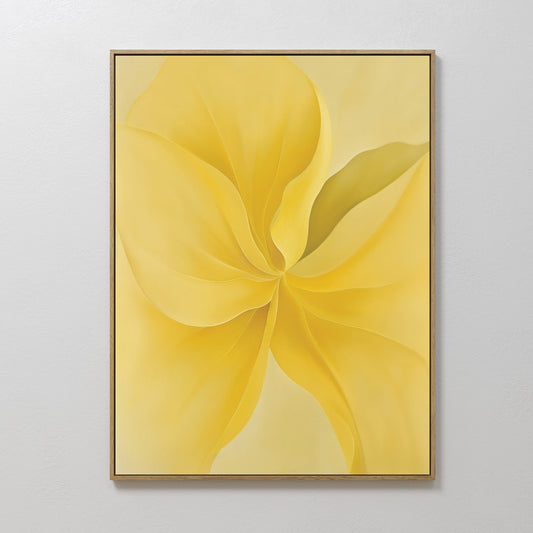 Radiant Yellow Floral Abstract Oil Painting for Brightening Spaces