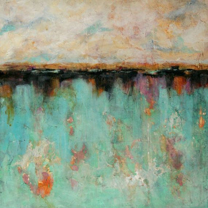 Serene Green Landscape Oil Painting for Tranquil Home Decor
