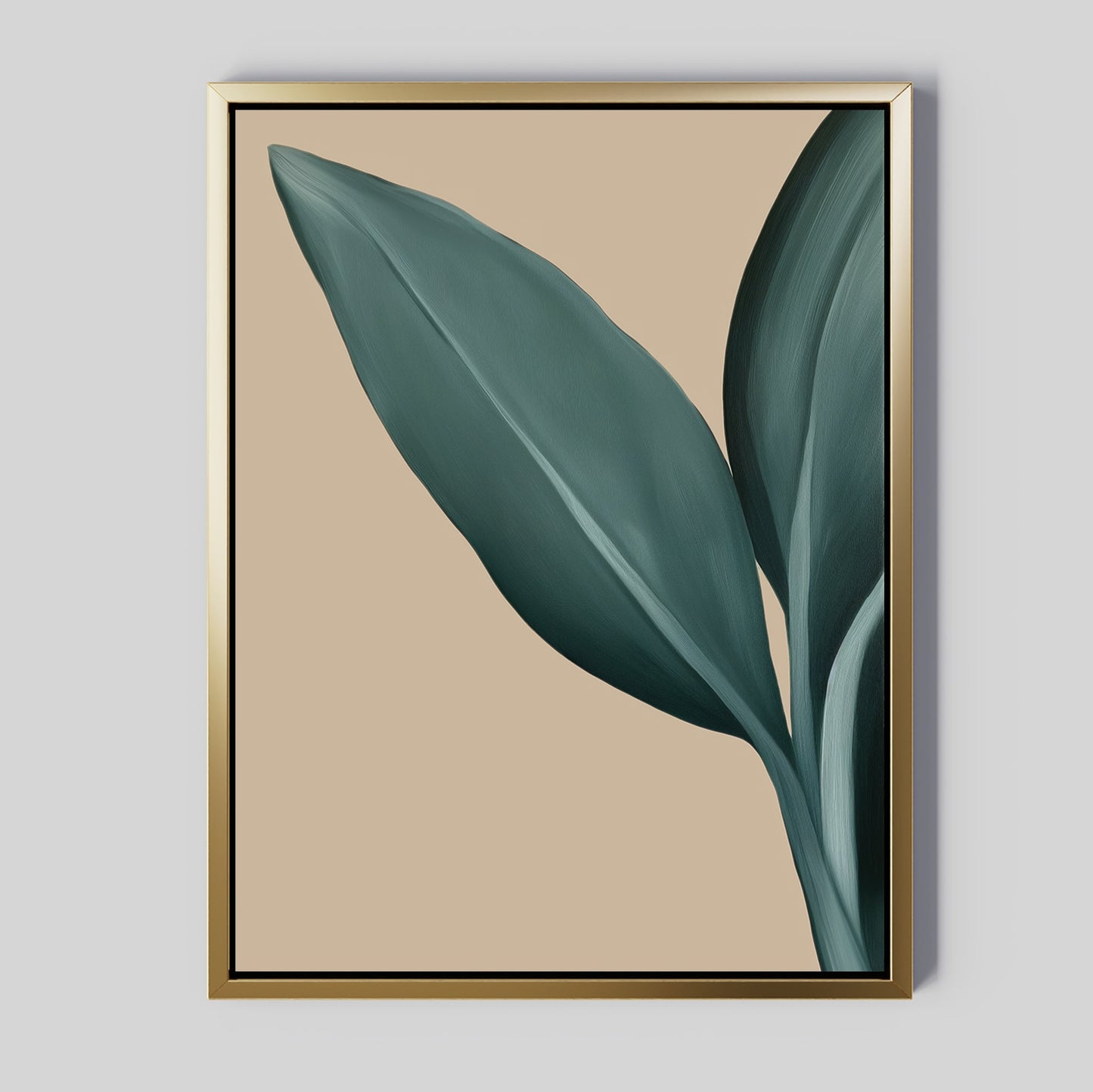 Abstract Green Leaf Oil Painting for Elegant Home Decor