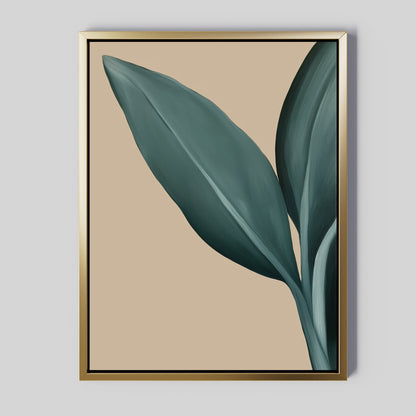 Abstract Green Leaf Oil Painting for Elegant Home Decor
