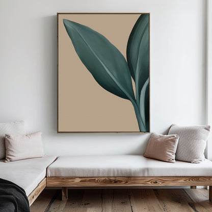 Abstract Green Leaf Oil Painting for Elegant Home Decor