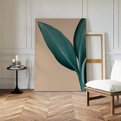 Abstract Green Leaf Oil Painting for Elegant Home Decor