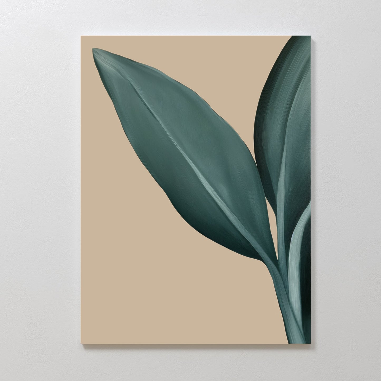 Abstract Green Leaf Oil Painting for Elegant Home Decor