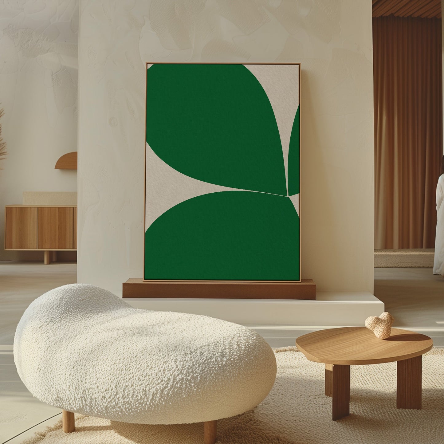 Vibrant Green Abstract Oil Painting for Modern Home Decor