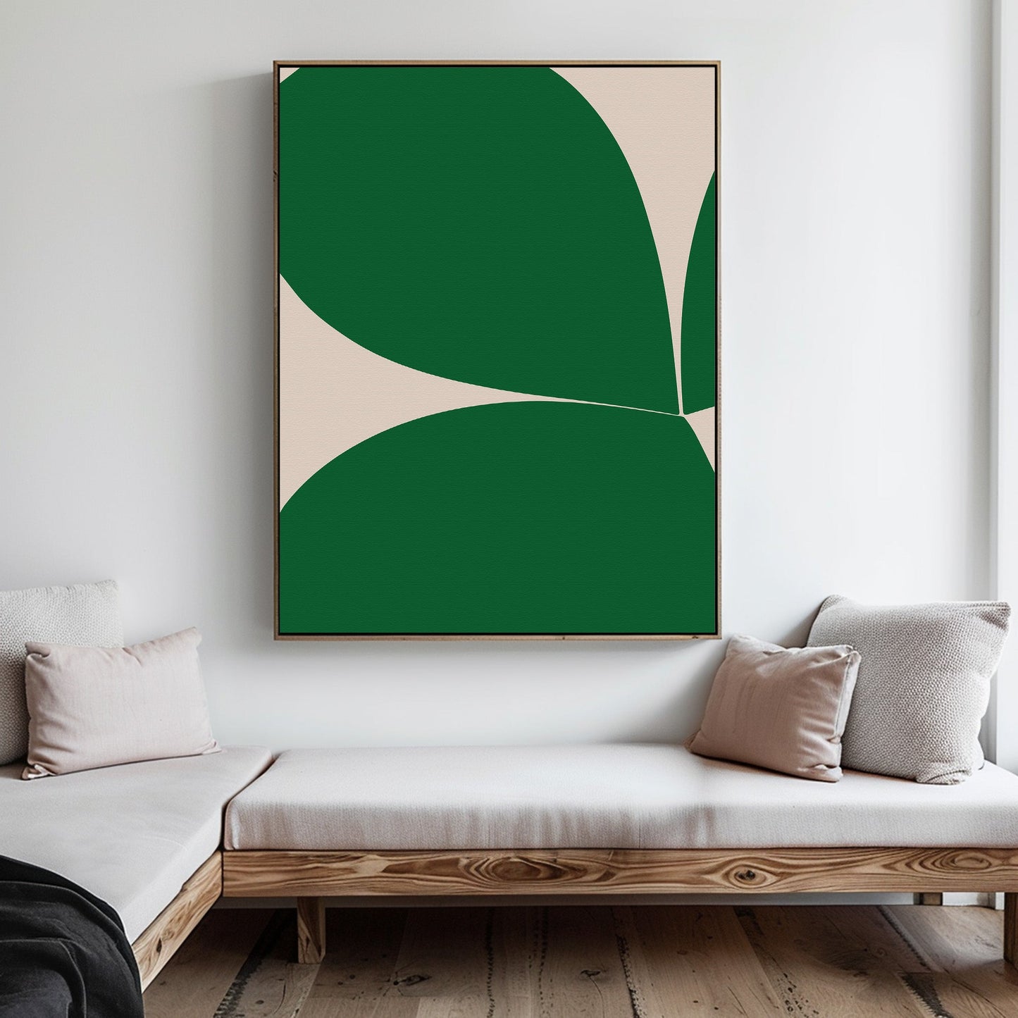 Vibrant Green Abstract Oil Painting for Modern Home Decor