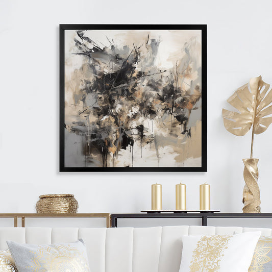 Abstract Marble Design in Gray and Black for Elegant Home Decor