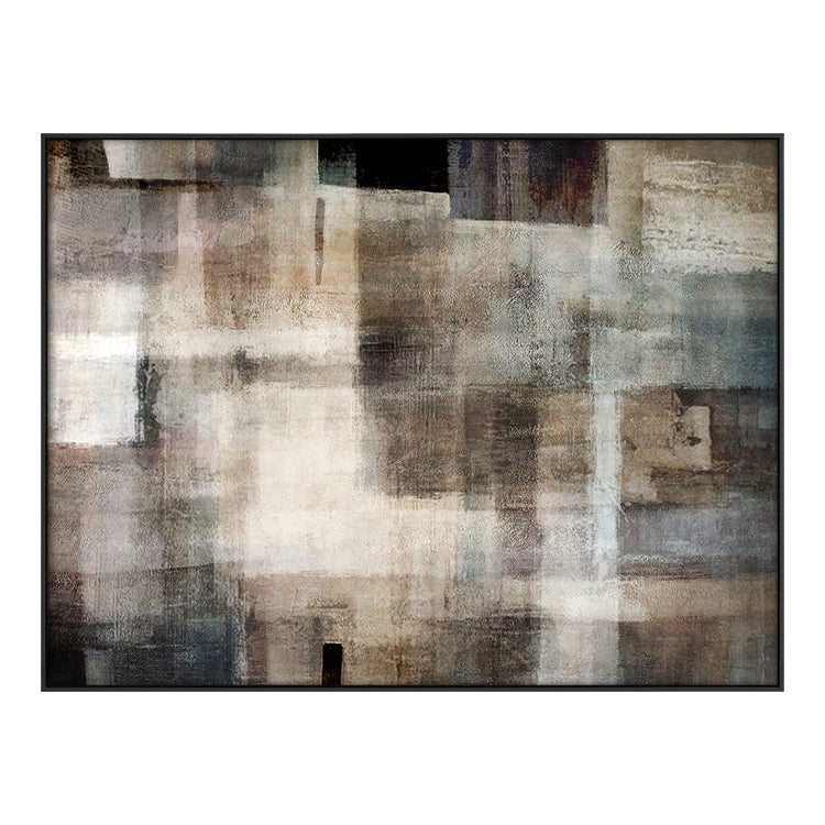 Abstract Oil Painting in Soft Earth Tones for Modern Home Decor