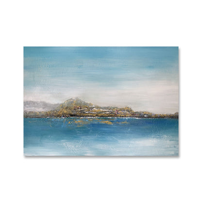 Tranquil Coastal View: Serene Oil Painting of Landscapes and Blue Waters