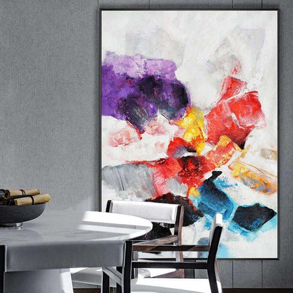 Vibrant Abstract Oil Painting of Cosmic Colors in Harmony