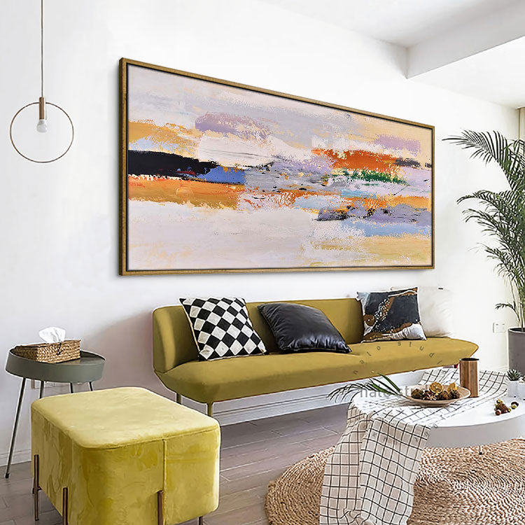 Abstract Serenity: Colorful Oil Painting for Modern Living Spaces