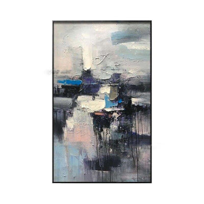 Abstract Oil Painting of Modern Reflection and Serenity