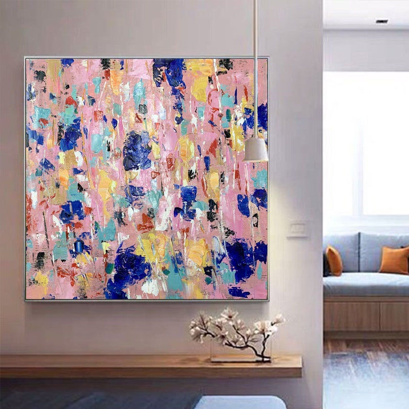 Vibrant Abstract Oil Painting for Modern Home Decor