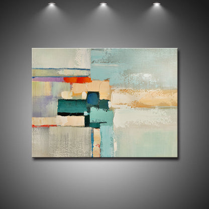Modern Abstract Oil Painting with Soft Colors for Stylish Home Decor
