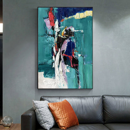 Abstract Embrace: Colorful Modern Oil Painting for Inspired Spaces