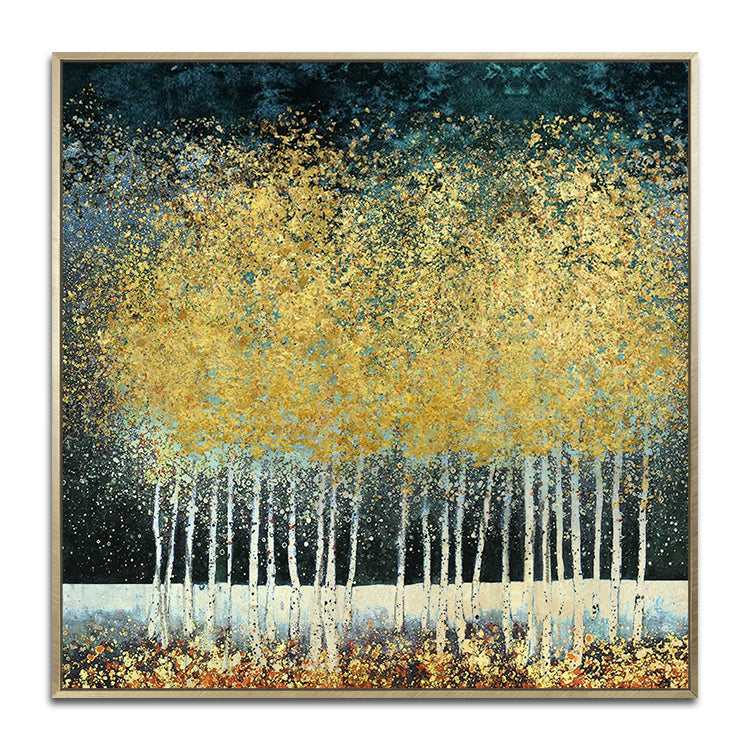 Serene Golden Forest Landscape Oil Painting for Elegant Home Decor