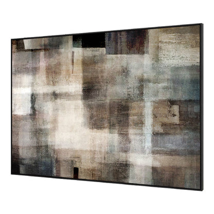 Abstract Oil Painting in Soft Earth Tones for Modern Home Decor