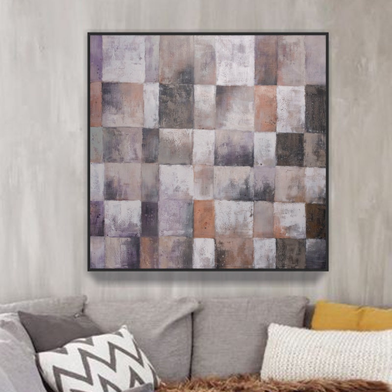 Abstract Harmony: Contemporary Oil Painting in Earthy Tones for Modern Decor