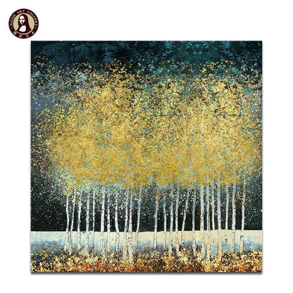 Serene Golden Forest Landscape Oil Painting for Elegant Home Decor