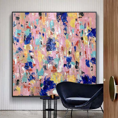 Vibrant Abstract Oil Painting for Modern Home Decor