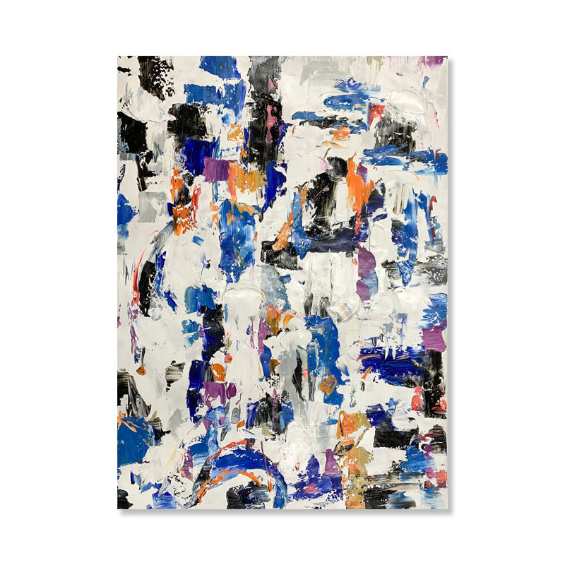 Vibrant Abstract Oil Painting Inspired by Macau's Colorful Culture and Architecture