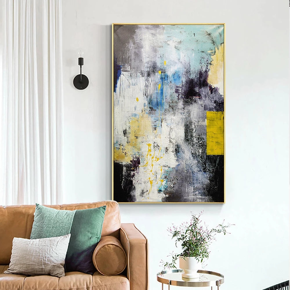 Abstract Oil Painting Evoking Freedom and Serenity in Vibrant Colors