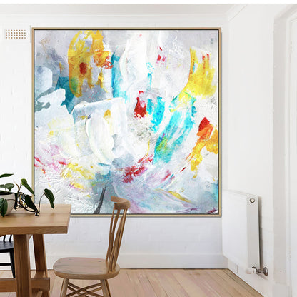 Vibrant Floral Harmony in Abstract Oil Painting for Modern Home Decor