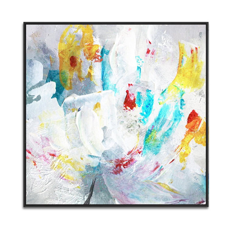 Vibrant Floral Harmony in Abstract Oil Painting for Modern Home Decor