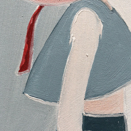 Elegant Woman in Hat - Contemporary Oil Painting for Modern Home Décor