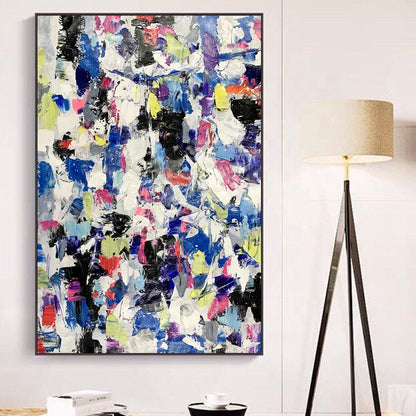 Vibrant Abstract Oil Painting of Macau Cityscape in Bold Colors