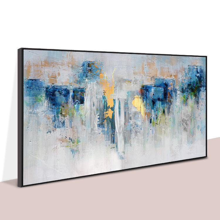 Vibrant Abstract Cityscape Oil Painting for Modern Home Decor