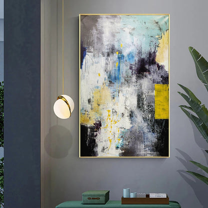 Abstract Oil Painting Evoking Freedom and Serenity in Vibrant Colors