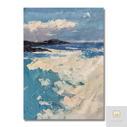 Tranquil Coastal Landscape Oil Painting of Sai Kung's Serene Waters