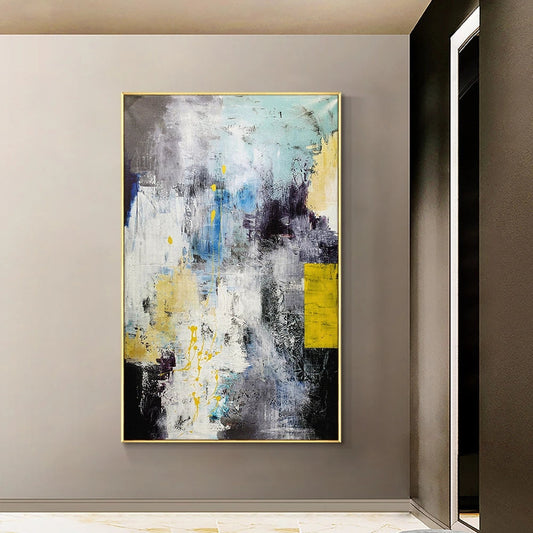 Abstract Oil Painting Evoking Freedom and Serenity in Vibrant Colors
