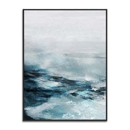 Dynamic Ocean Waves Abstract Oil Painting for Modern Home Decor