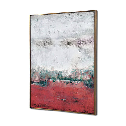 Vibrant Red Sea Abstract Oil Painting for Home Decor and Art Collectors