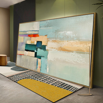 Modern Abstract Oil Painting with Soft Colors for Stylish Home Decor