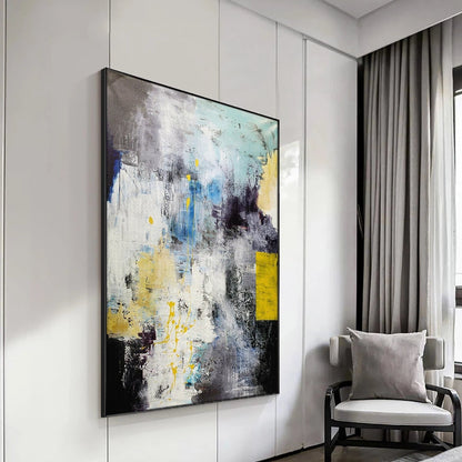 Abstract Oil Painting Evoking Freedom and Serenity in Vibrant Colors