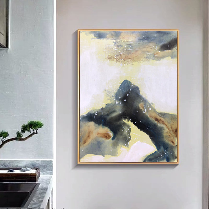 Abstract Mountain Landscape Oil Painting - Serenity and Strength in Art