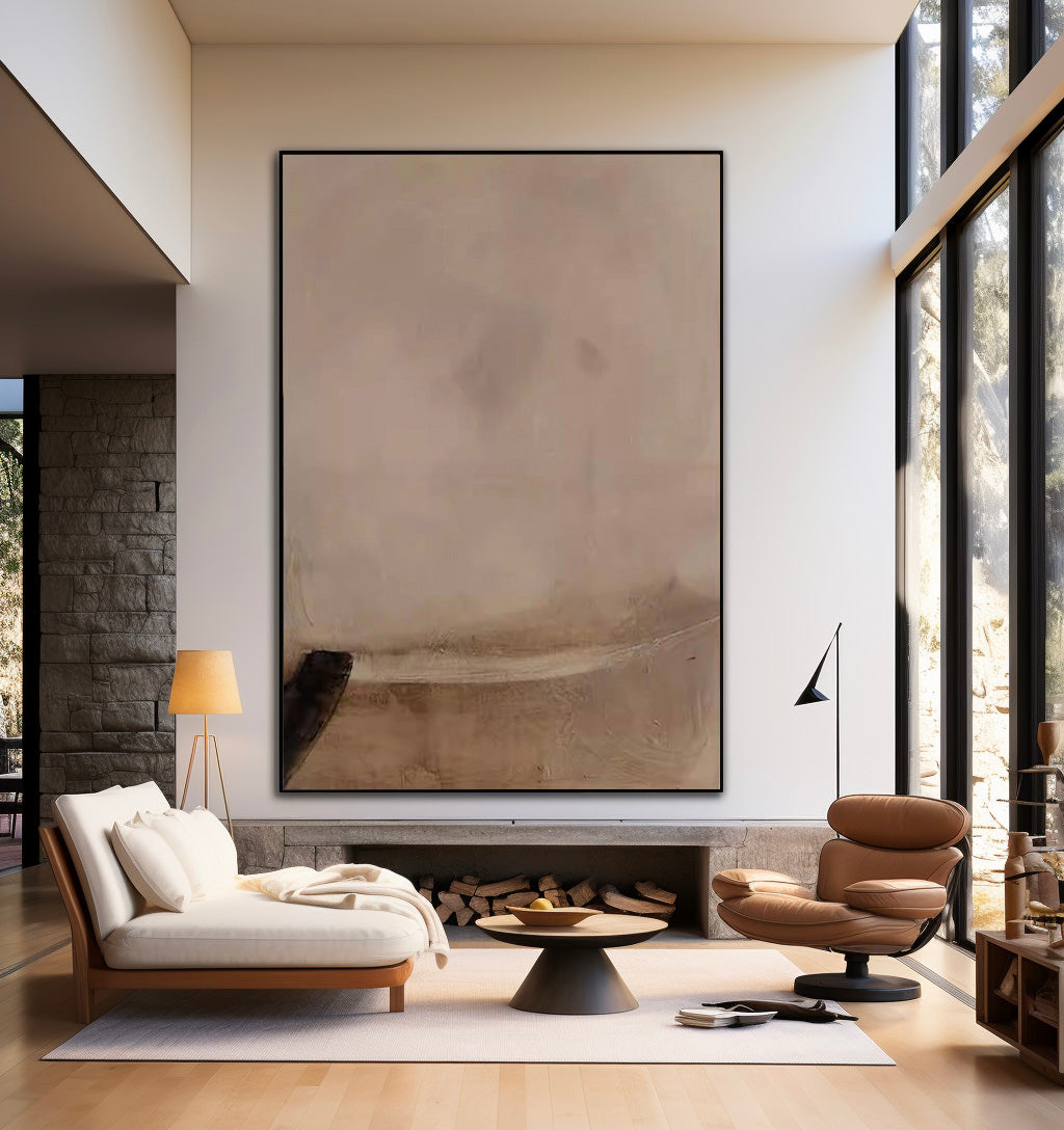 Elegant Minimalist Abstract Oil Painting for Modern Home Decor