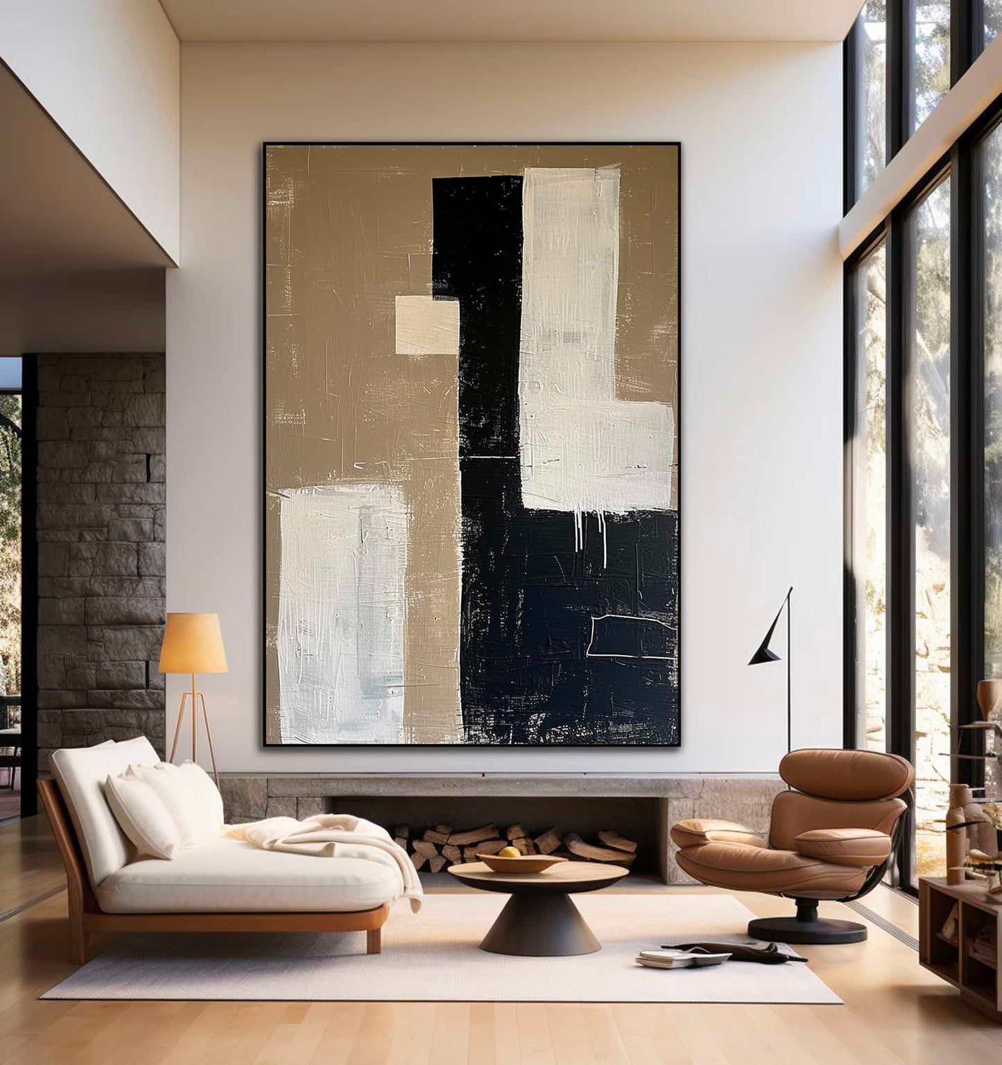 Contemporary Minimalist Abstract Oil Painting for Modern Art Lovers