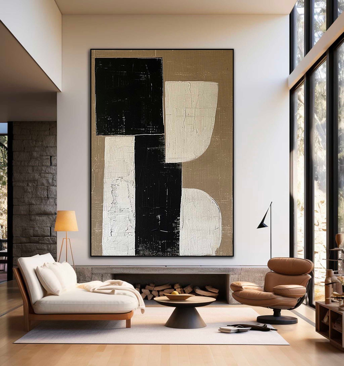 Contemporary Minimalist Abstract Oil Painting for Modern Home Decor