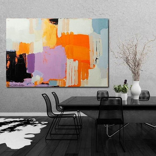 Bold Abstract Oil Painting for Modern Home Decor and Vibrant Art Lovers