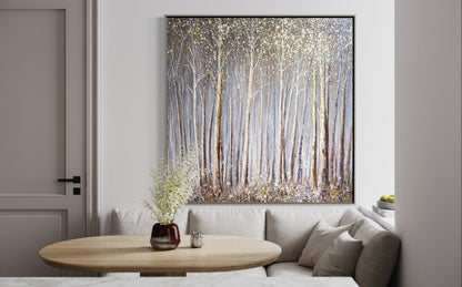 Enchanting Autumn Forest Landscape Oil Painting for Home Decor