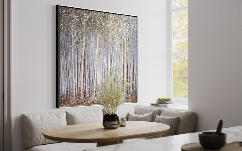 Enchanting Autumn Forest Landscape Oil Painting for Home Decor