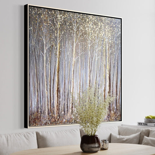 Enchanting Autumn Forest Landscape Oil Painting for Home Decor